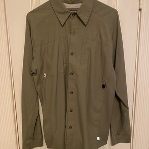 Magellan Outdoors Olive Green Casual Button Down Shirt